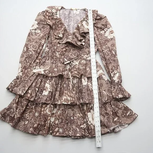 Ulla Johnson Lola Long Sleeve Floral Ruffle Mini Dress Size 4 - Picture 9 of 12